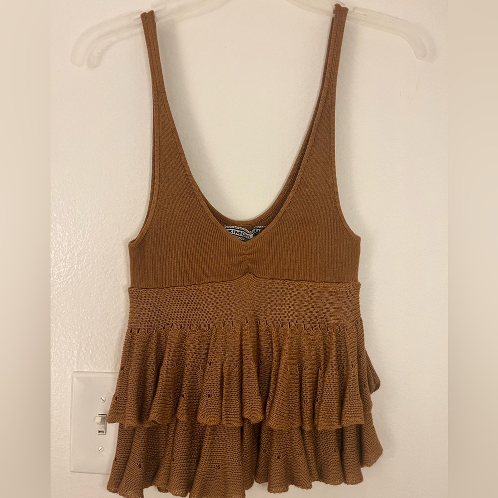 Kimchi Blue Camel Ruffled Camisole